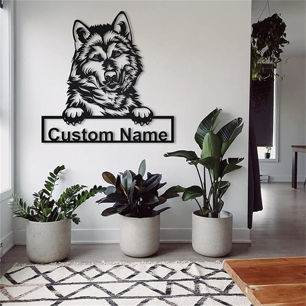 Custom Name Personalized Alaskan Malamute Dog Metal Sign Art