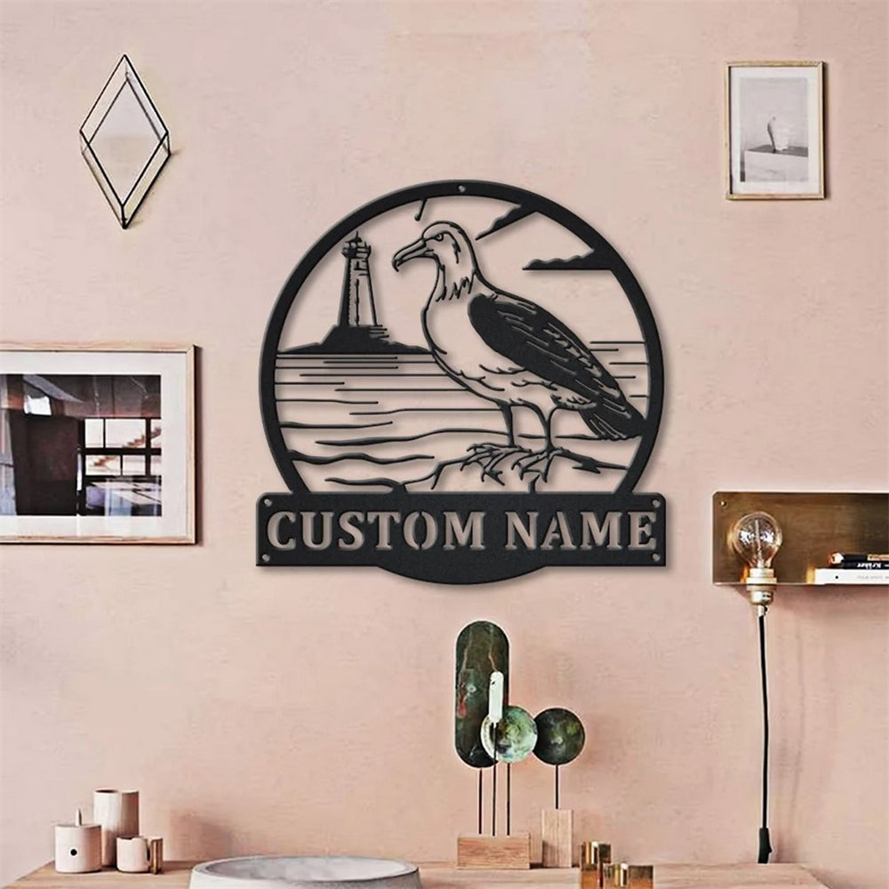 Albatross Bird Metal Art Personalized Metal Name Sign