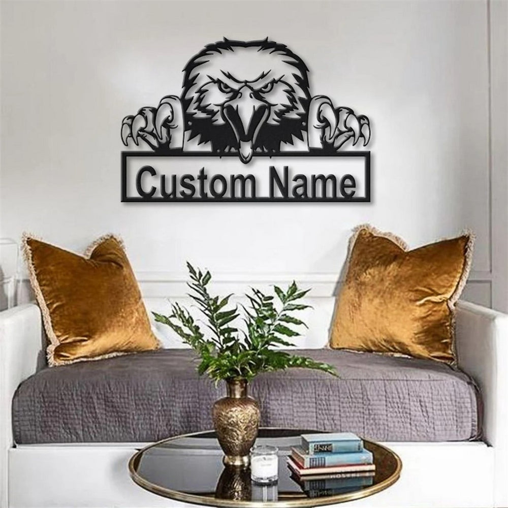 American Bald Eagle Metal Art Personalized Metal Name Sign