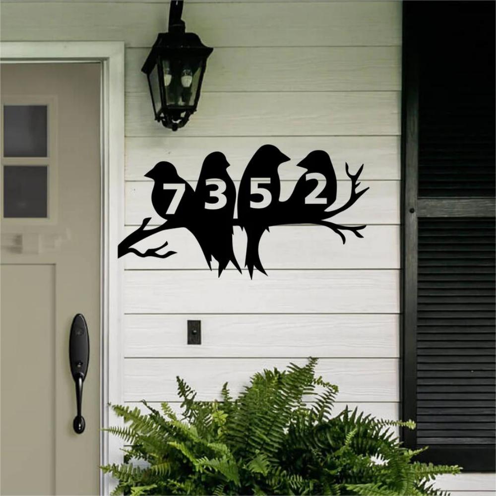 Birds On A Branch Address Sign Custom