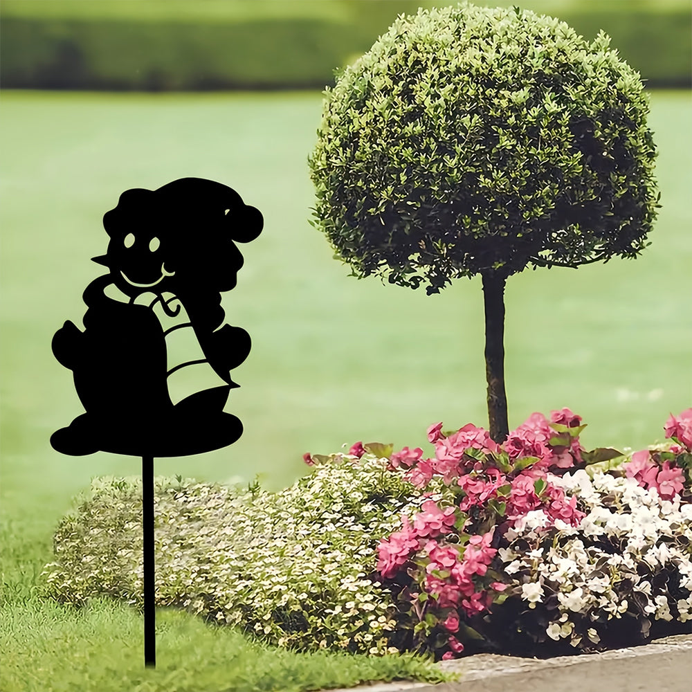 Cute Snowman Christmas Decorations Outdoor Metal Garden Art