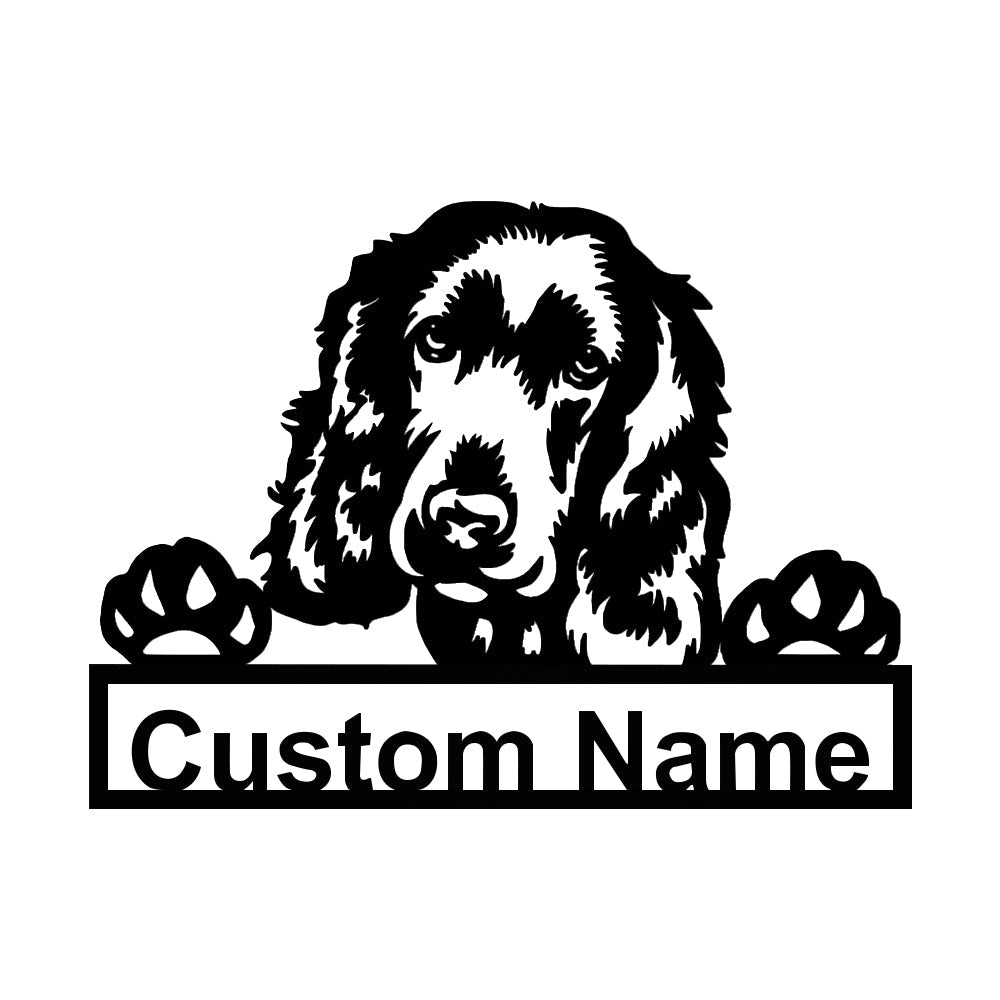 English Cocker Spaniel Dog Metal Art Personalized Metal Name Sign