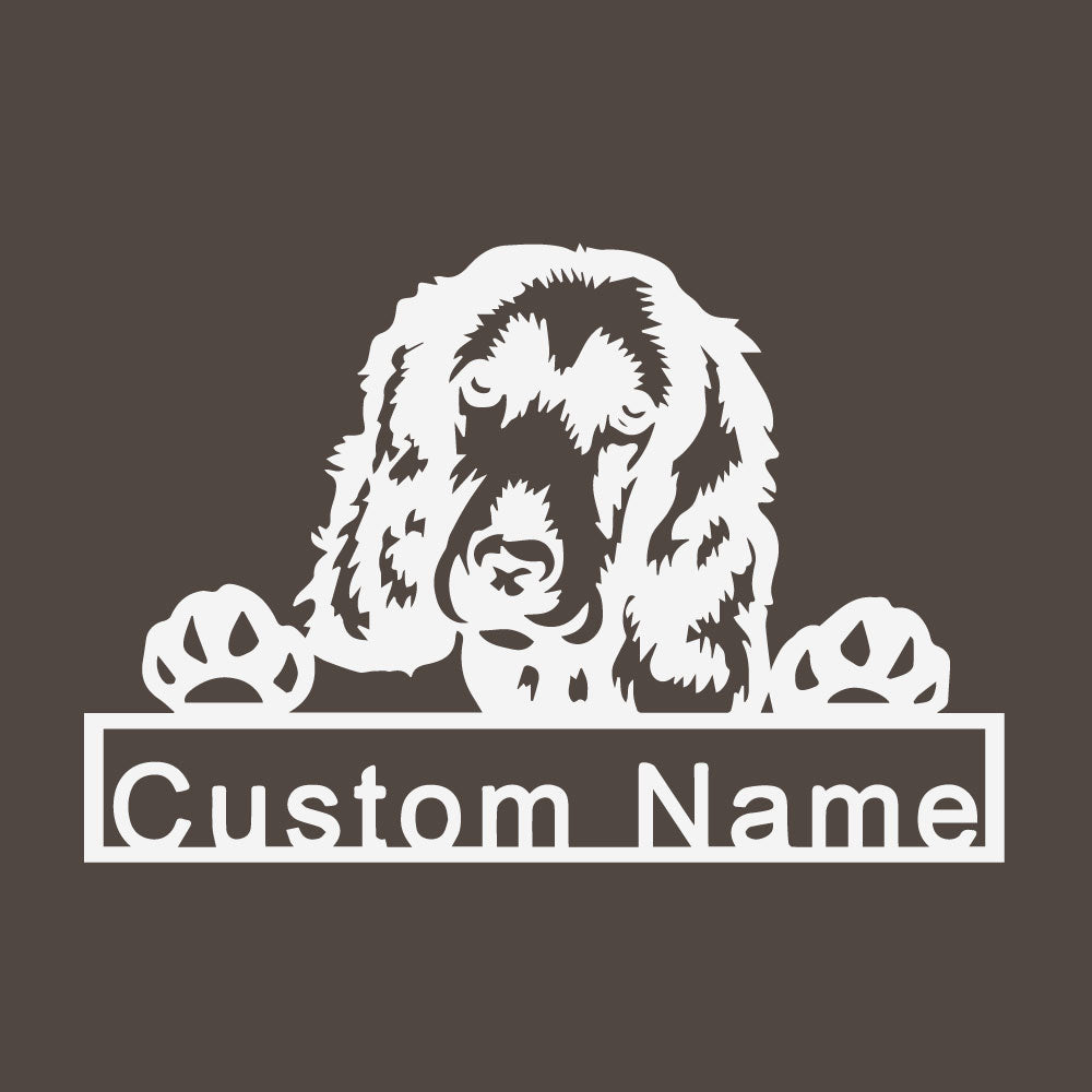 English Cocker Spaniel Dog Metal Art Personalized Metal Name Sign