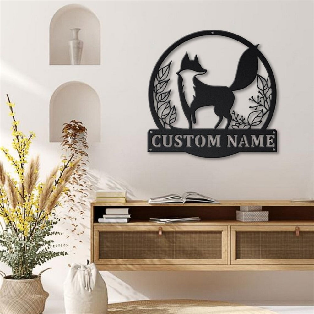 Fox Metal Art Personalized Metal Name Sign