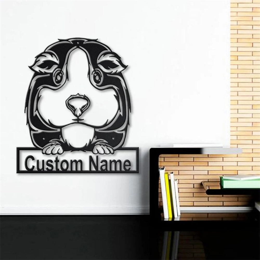 Guinea Pig Metal Art Personalized Metal Name Sign