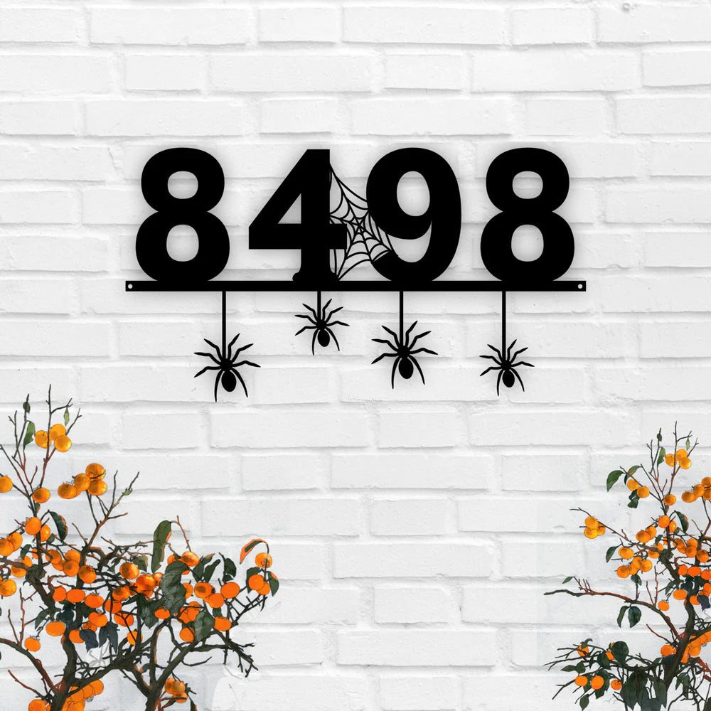 Halloween Decor Spider Sign Fall Address Metal Sign Custom