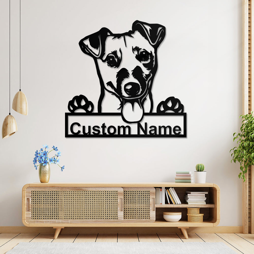 Jack Russell Terries Metal Art Personalized Metal Name Sign