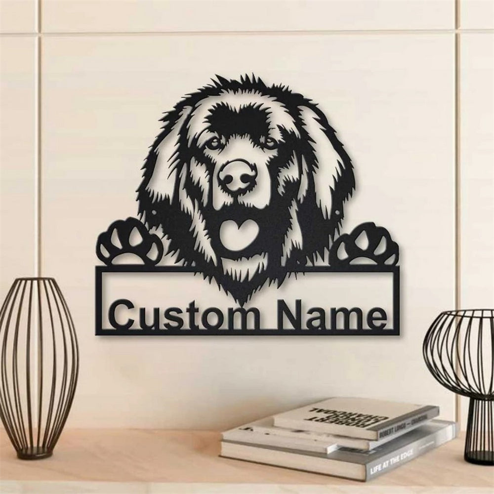 Leonberger Dog Metal Art Personalized Metal Name Sign
