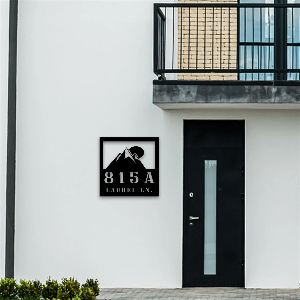 Mountain Square Address Sign Custom