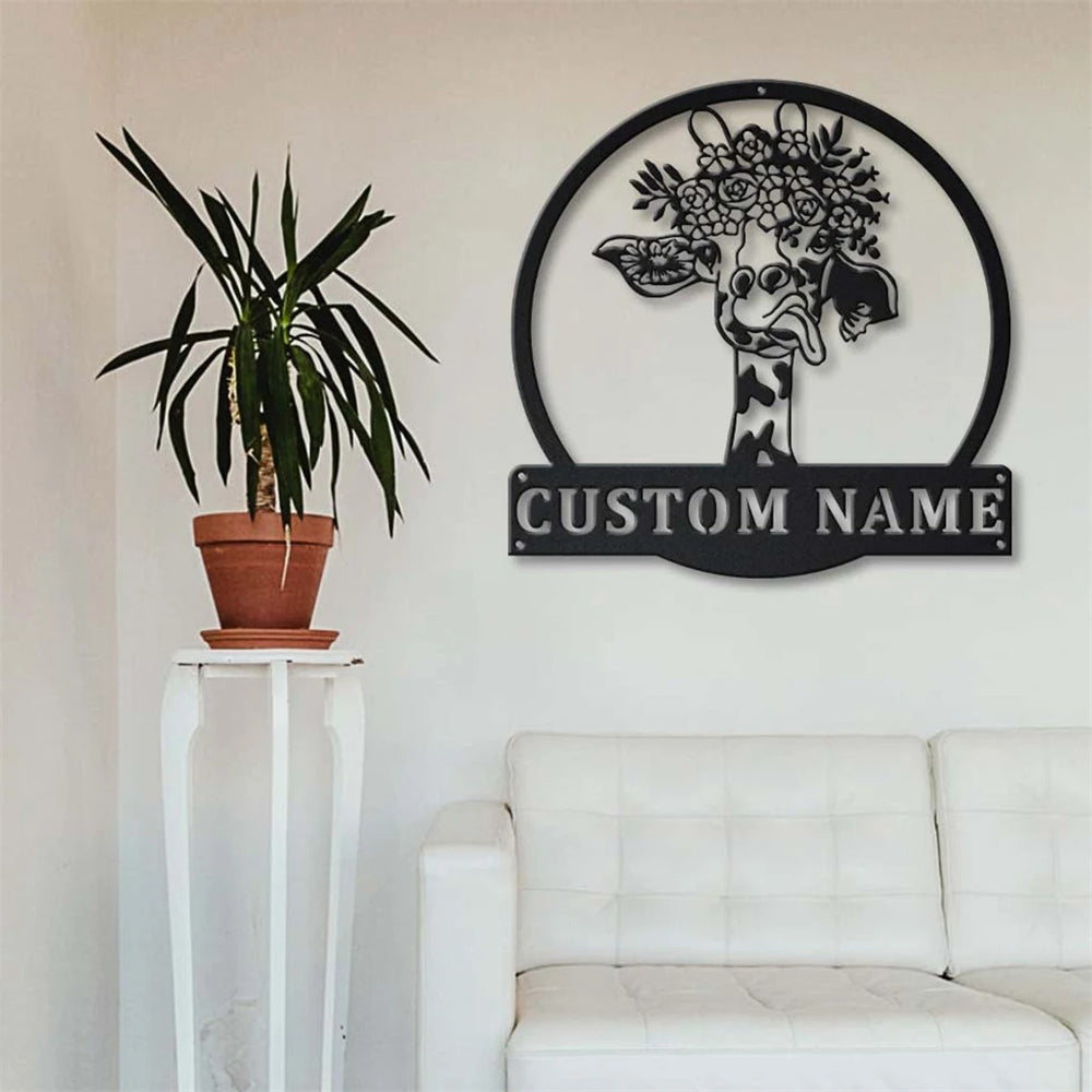 Giraffe Personalized Metal Name Sign