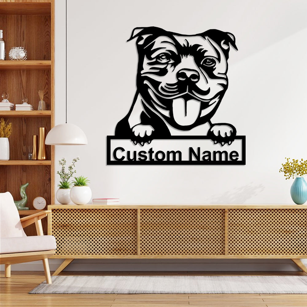 Personalized Staffordshire Bull Terrier Metal Sign Art