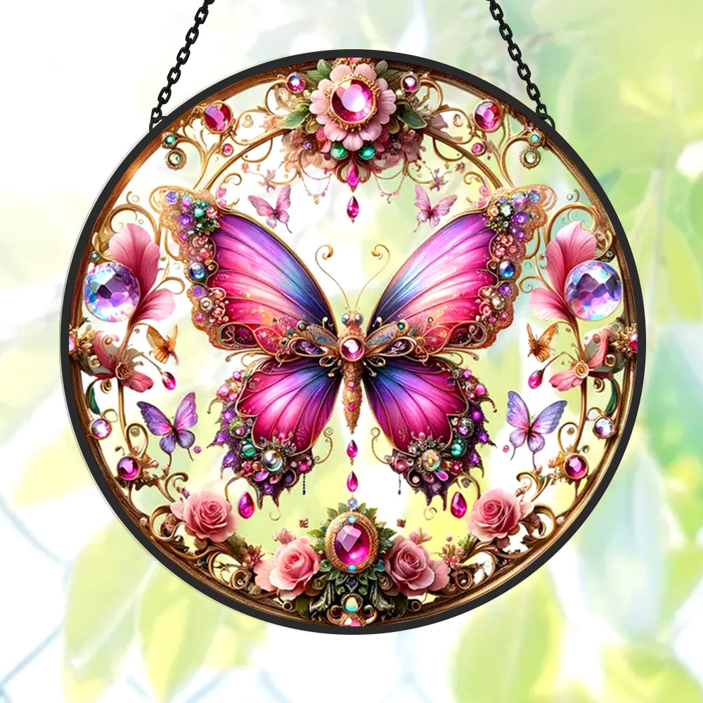 Acrylic Butterfly Sun Catcher Decoration Stained Glass Window Hanging