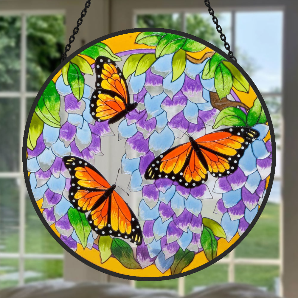 Artistic Butterfly Sun Catcher Decoration Stained Glass Window Hanging