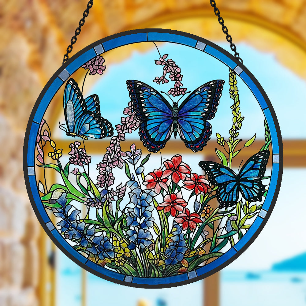 Butterfly Sun Catcher Decoration Stained Glass Window Hanging