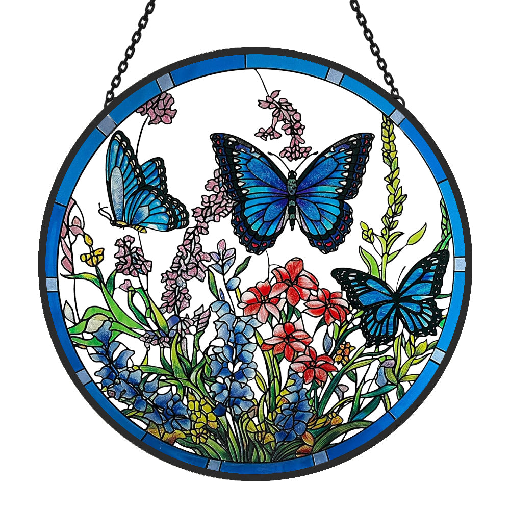 Butterfly Sun Catcher Decoration Stained Glass Window Hanging