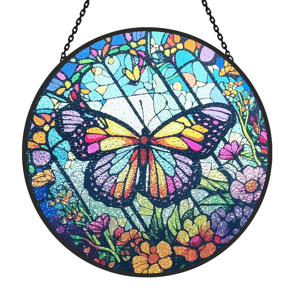 Butterfly Sun Catcher Decoration Stained Glass Window Hanging
