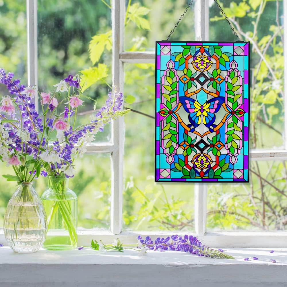 Butterfly Sun Catcher Decoration Stained Glass Window Hanging