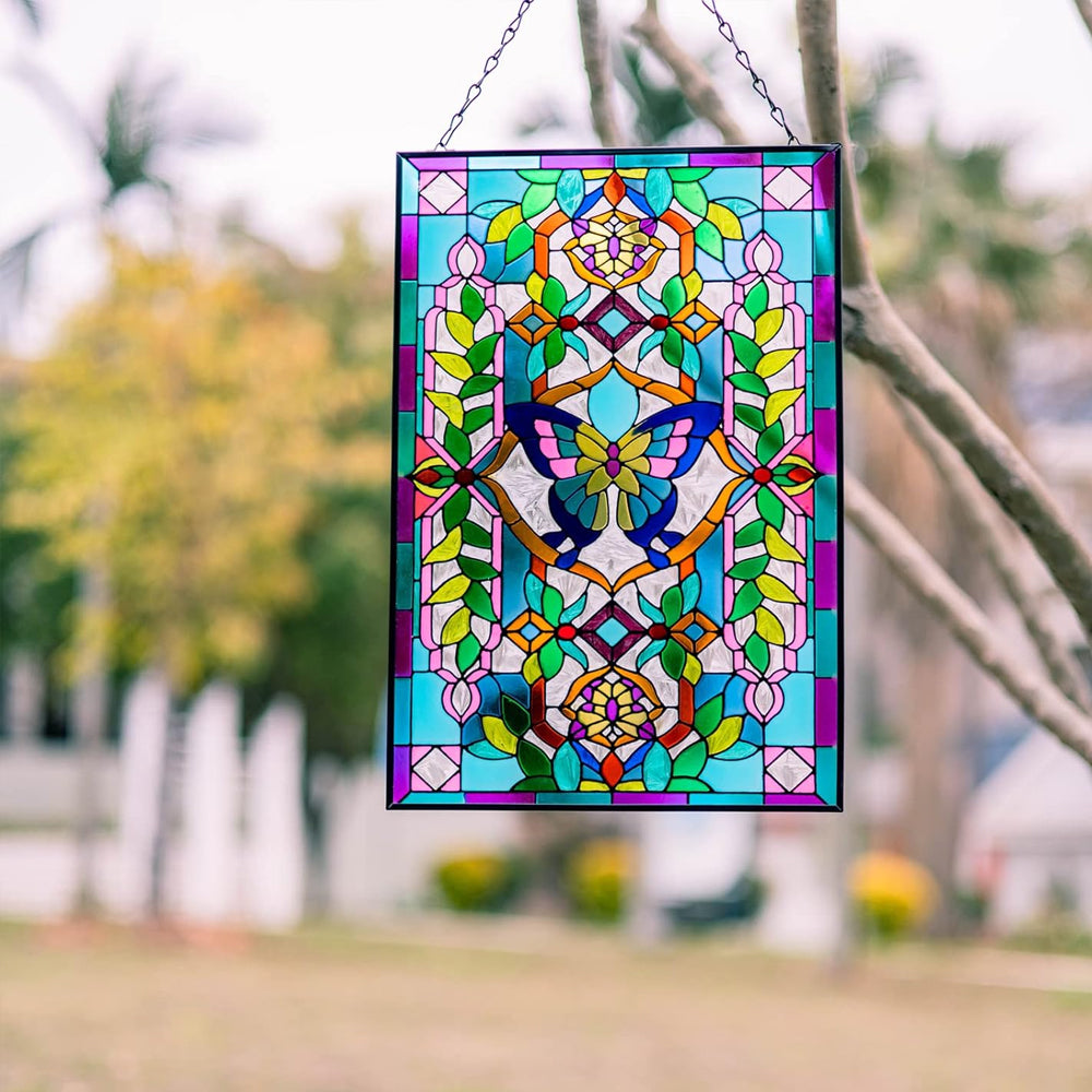 Butterfly Sun Catcher Decoration Stained Glass Window Hanging