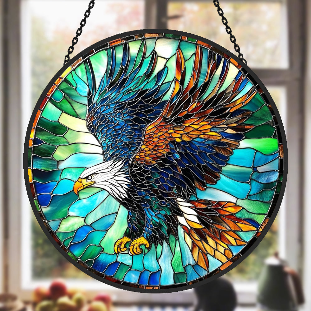 Eagle Sun Catcher Decoration Stained Glass Window Hanging