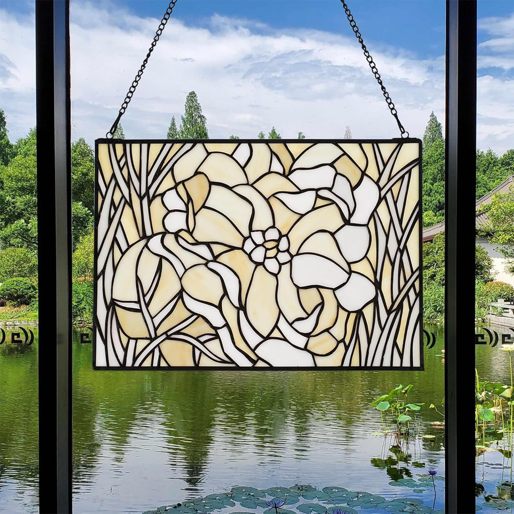 Flower Sun Catcher Decoration Stained Glass Window Hanging