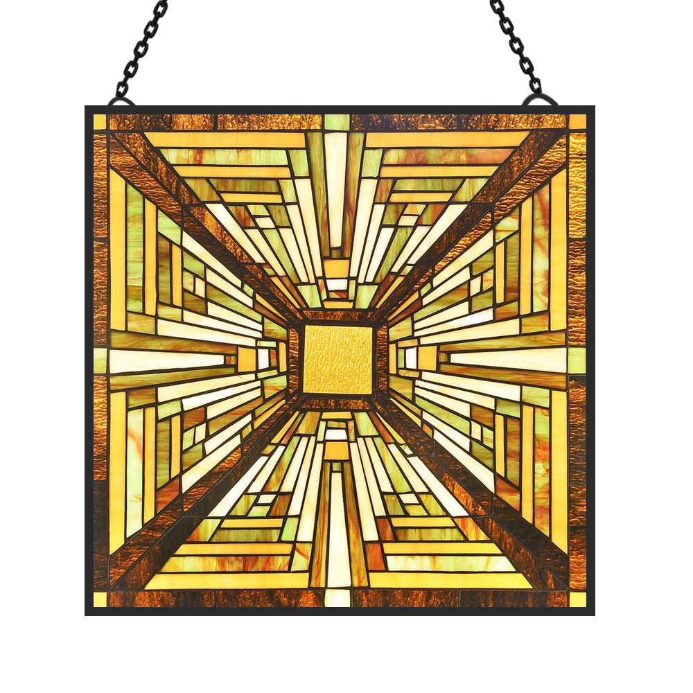Geometry Sun Catcher Decoration Stained Glass Window Hanging