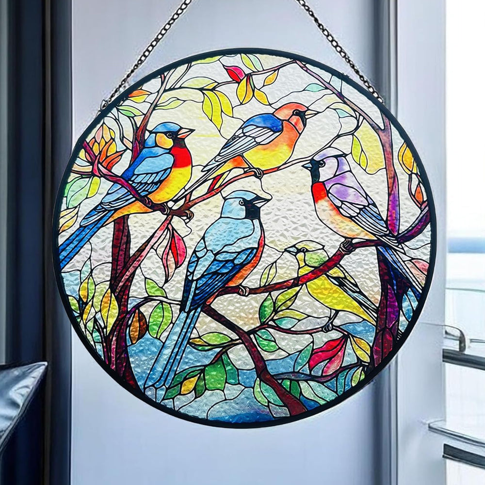 Hummingbird Sun Catcher Decoration Stained Glass Window Hanging