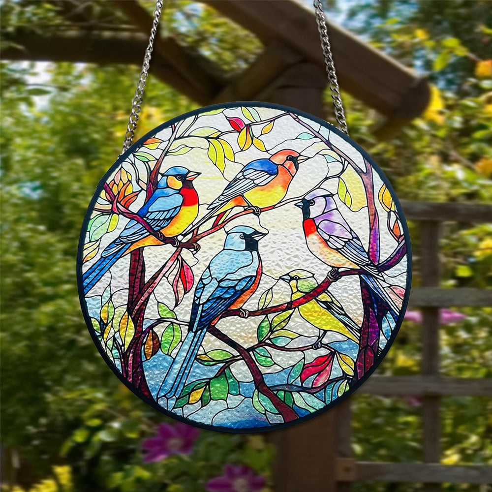 Hummingbird Sun Catcher Decoration Stained Glass Window Hanging