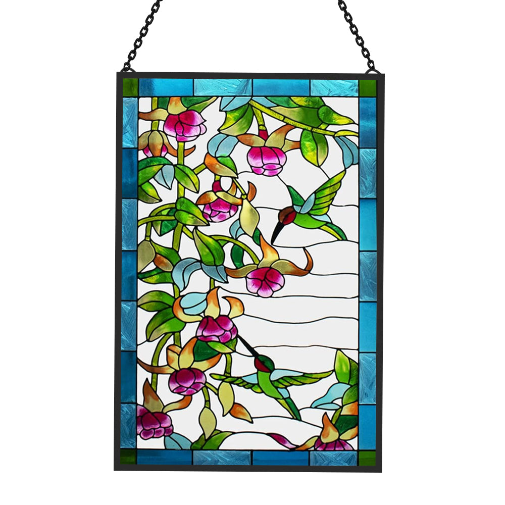 Hummingbird Sun Catcher Decoration Stained Glass Window Hanging
