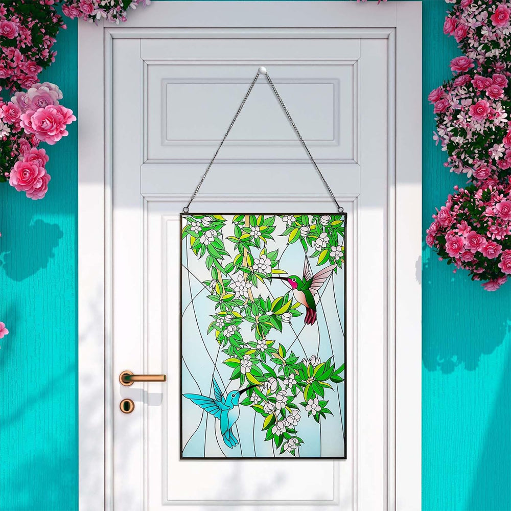 Hummingbird Sun Catcher Decoration Stained Glass Window Hanging