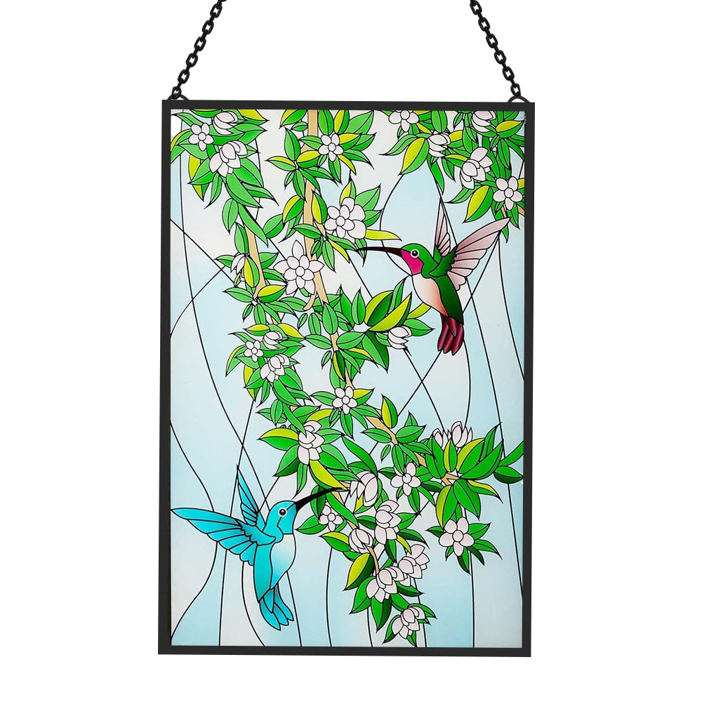 Hummingbird Sun Catcher Decoration Stained Glass Window Hanging