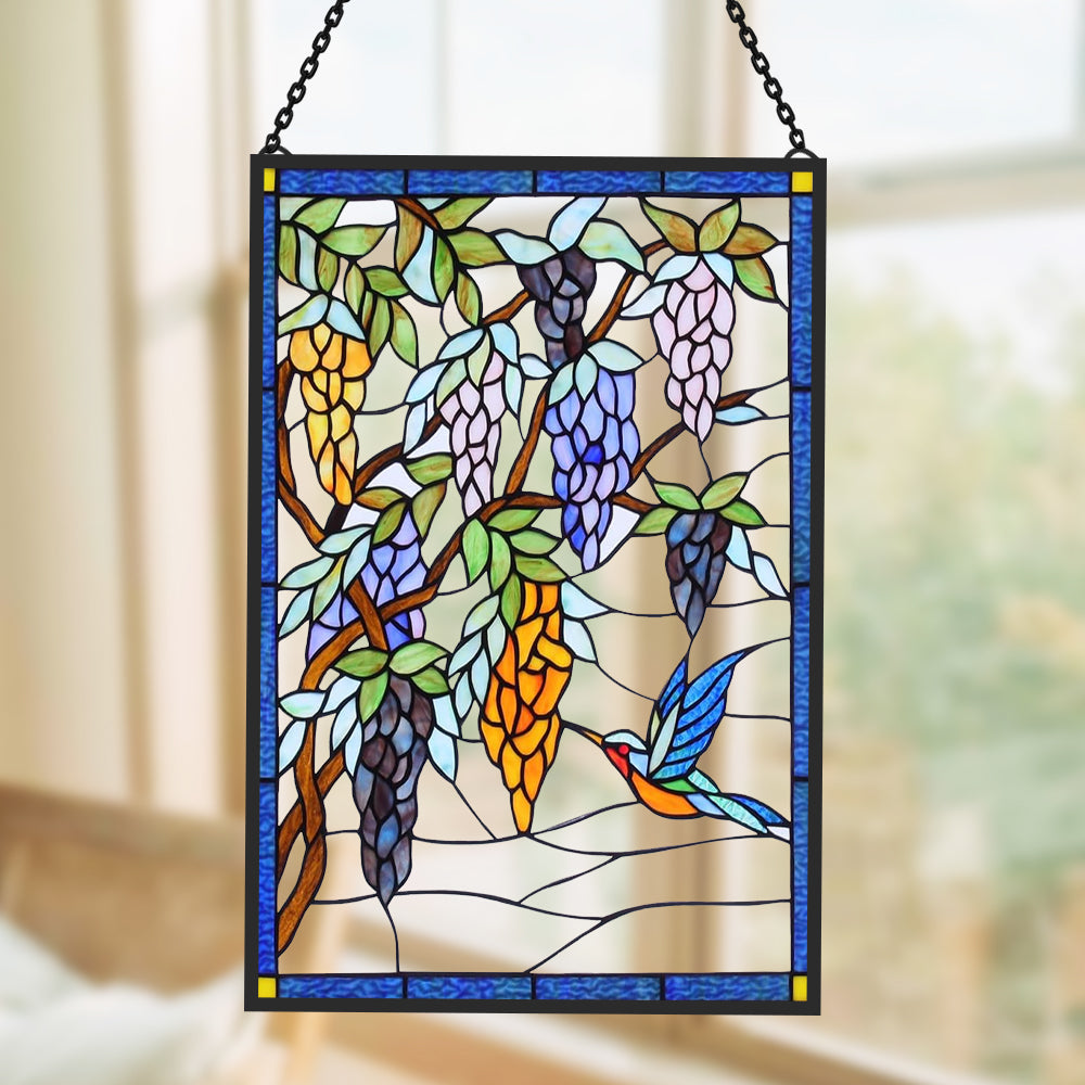 Hummingbird Sun Catcher Decoration Stained Glass Window Hanging