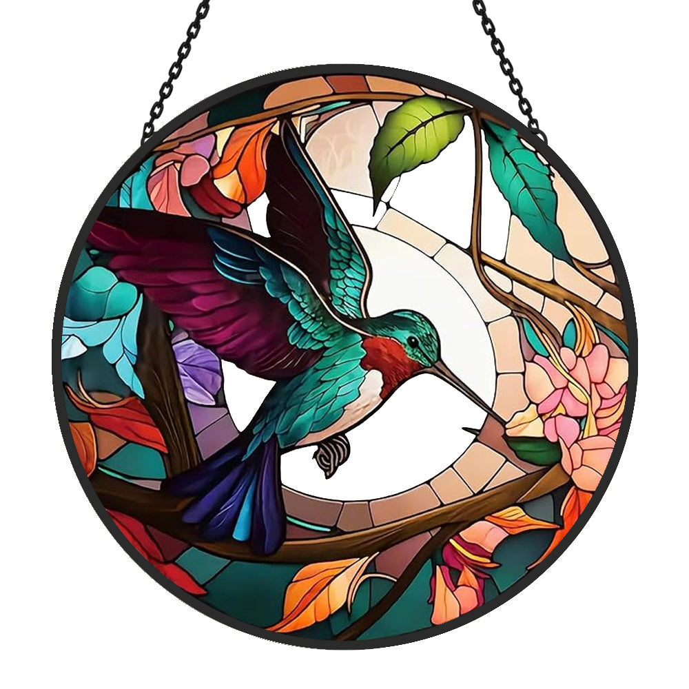 Hummingbird Sun Catcher Decoration Stained Glass Window Hanging