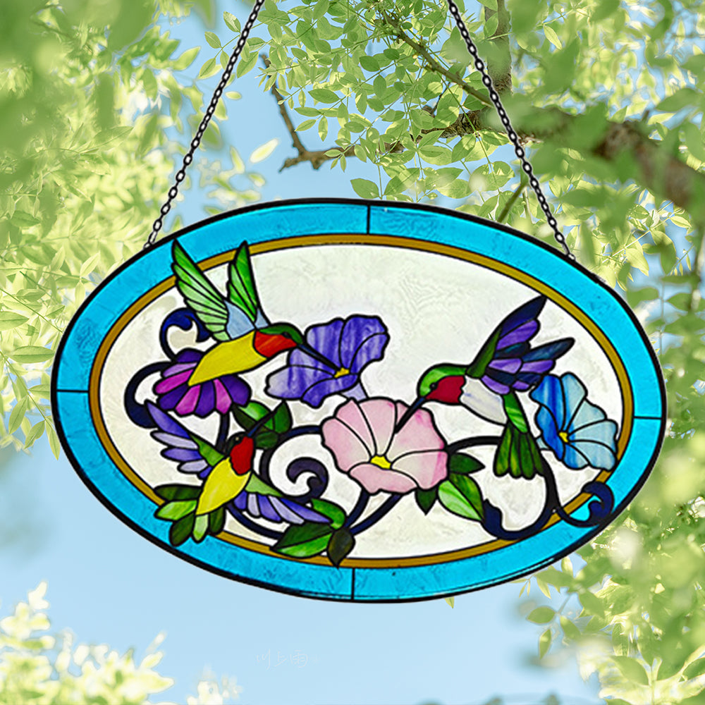Hummingbird Sun Catcher Decoration Stained Glass Window Hanging