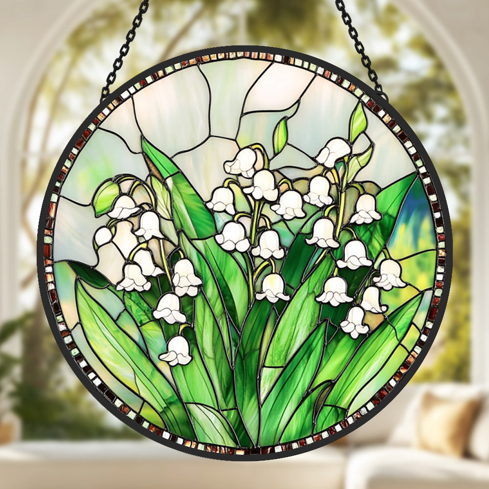 Lily Of The Valley Sun Catcher Decoration Stained Glass Window Hanging