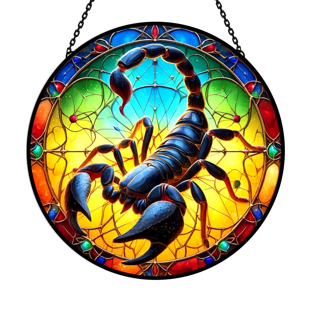 Scorpio Sun Catcher Decoration Stained Glass Window Hanging
