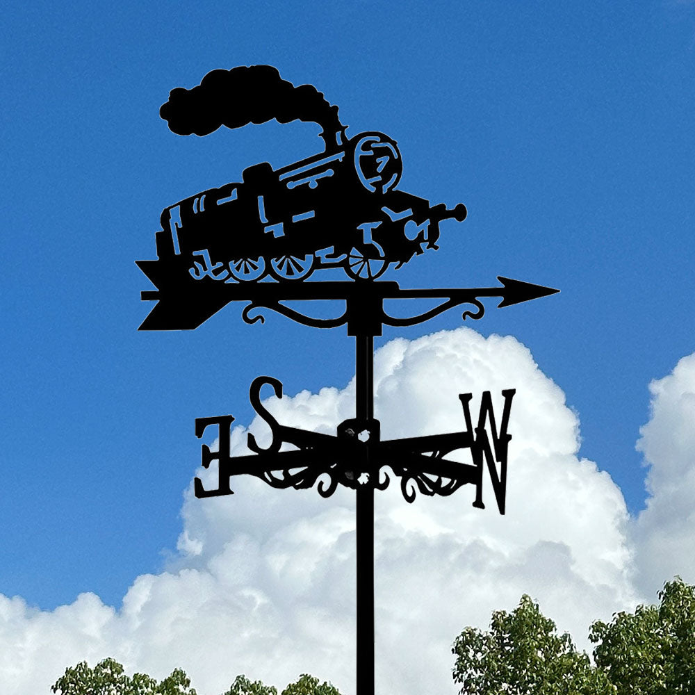Train Engine Stainless Steel Weathervane