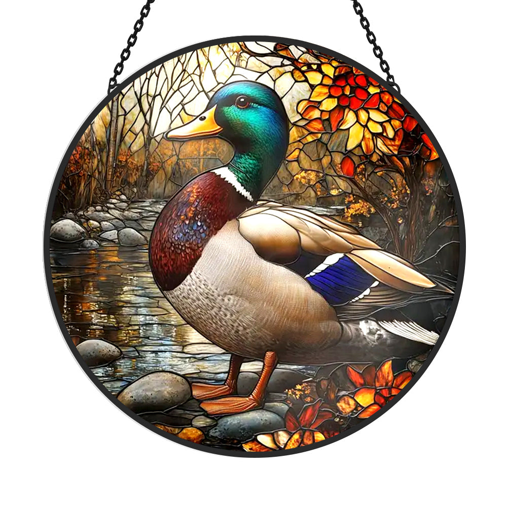 Wild Duck Sun Catcher Decoration Stained Glass Window Hanging