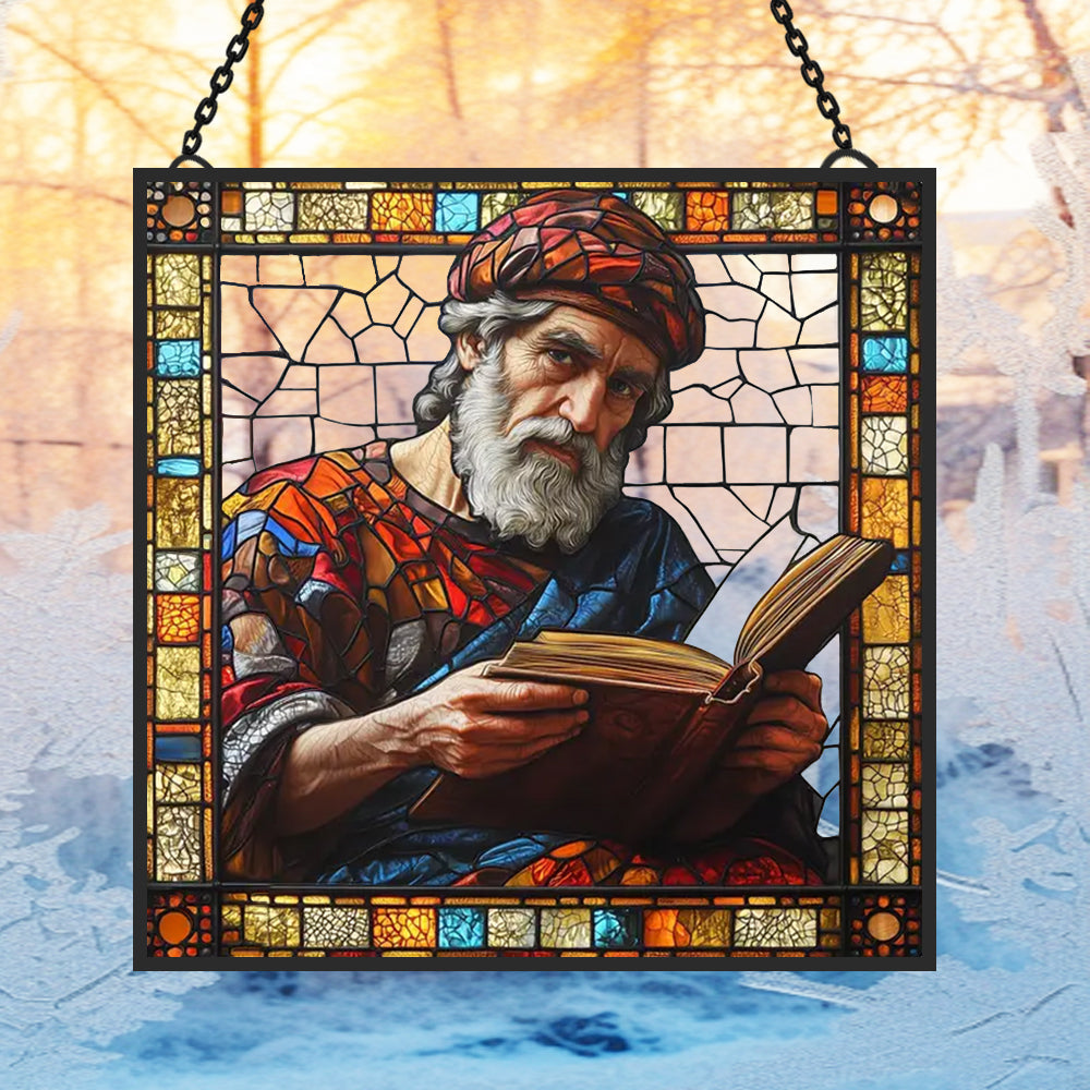 Wise Man Sun Catcher Decoration Stained Glass Window Hanging