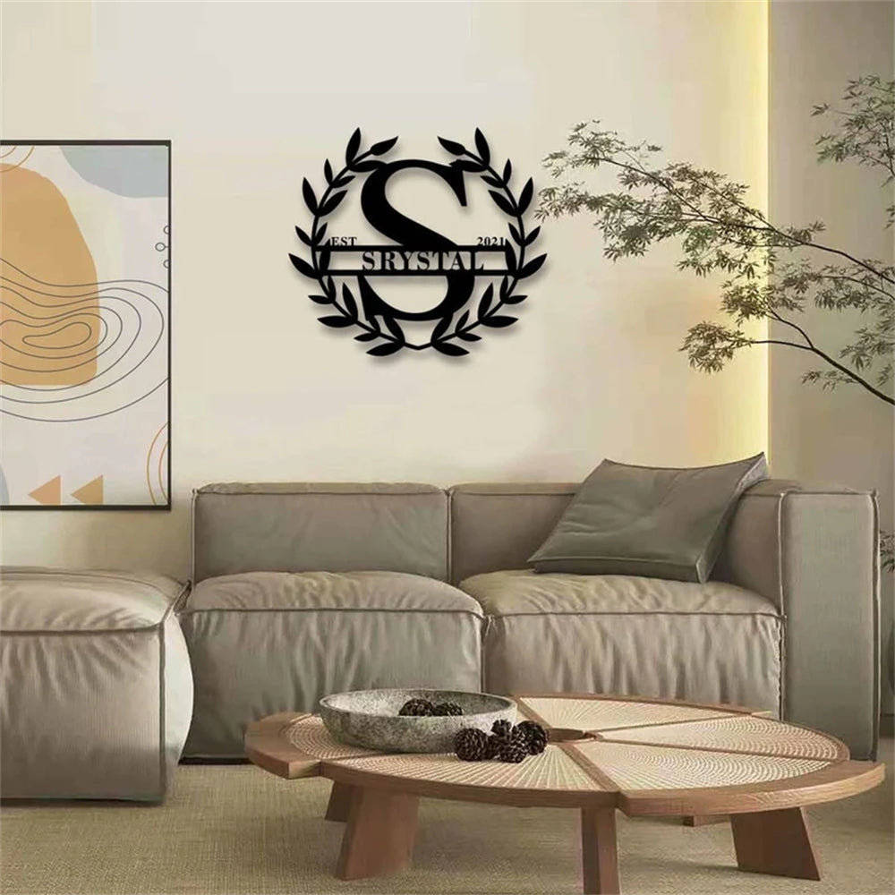 Custom Name Sign Initial Split Letter Monogram Sign