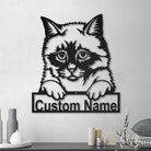 Birman Cat Metal Art Personalized Metal Name Sign