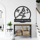 Blue Jay Bird Metal Art Personalized Metal Name Sign