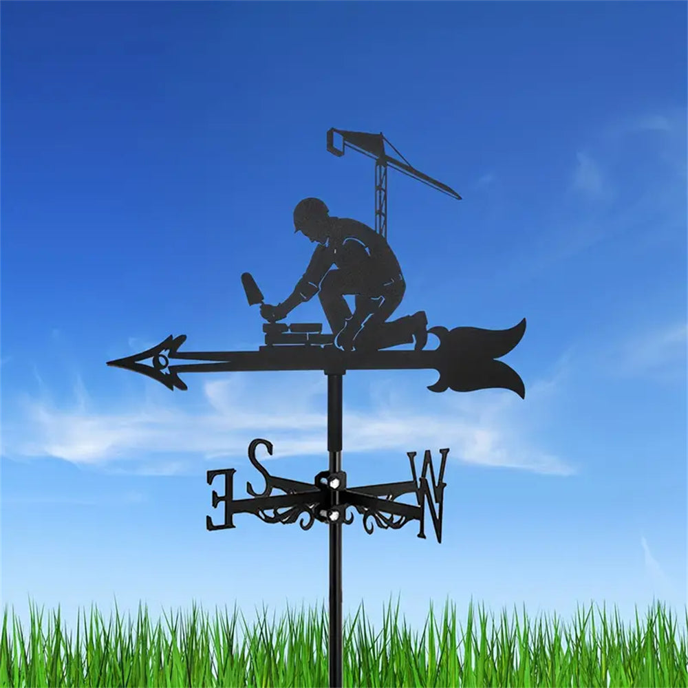 Building Worker Stainless Steel Weathervane