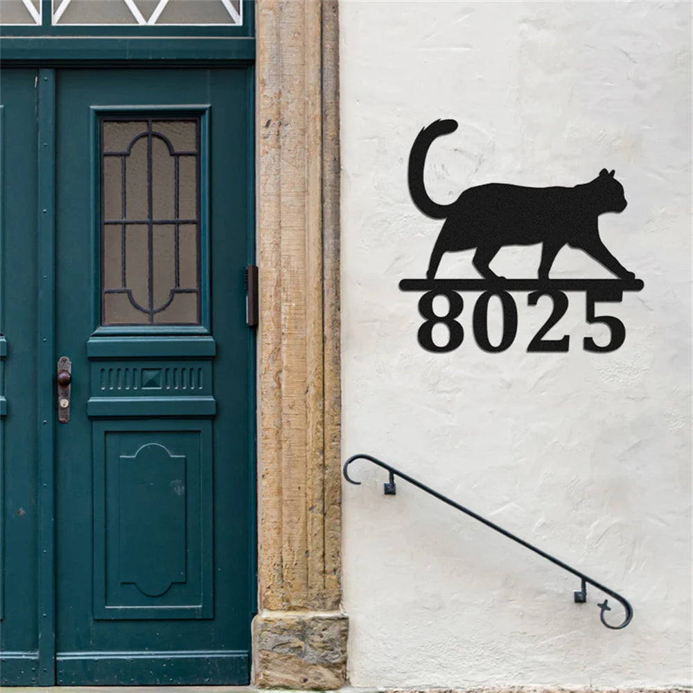 Cat Address Metal Sign Custom