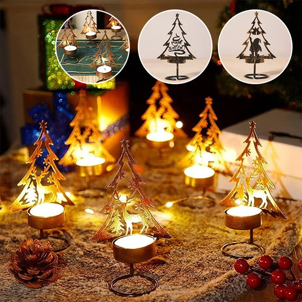 Christmas Tree Tealight Candle Holder Metal Decorative
