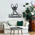 Cornish Rex Cat Metal Art Personalized Metal Name Sign