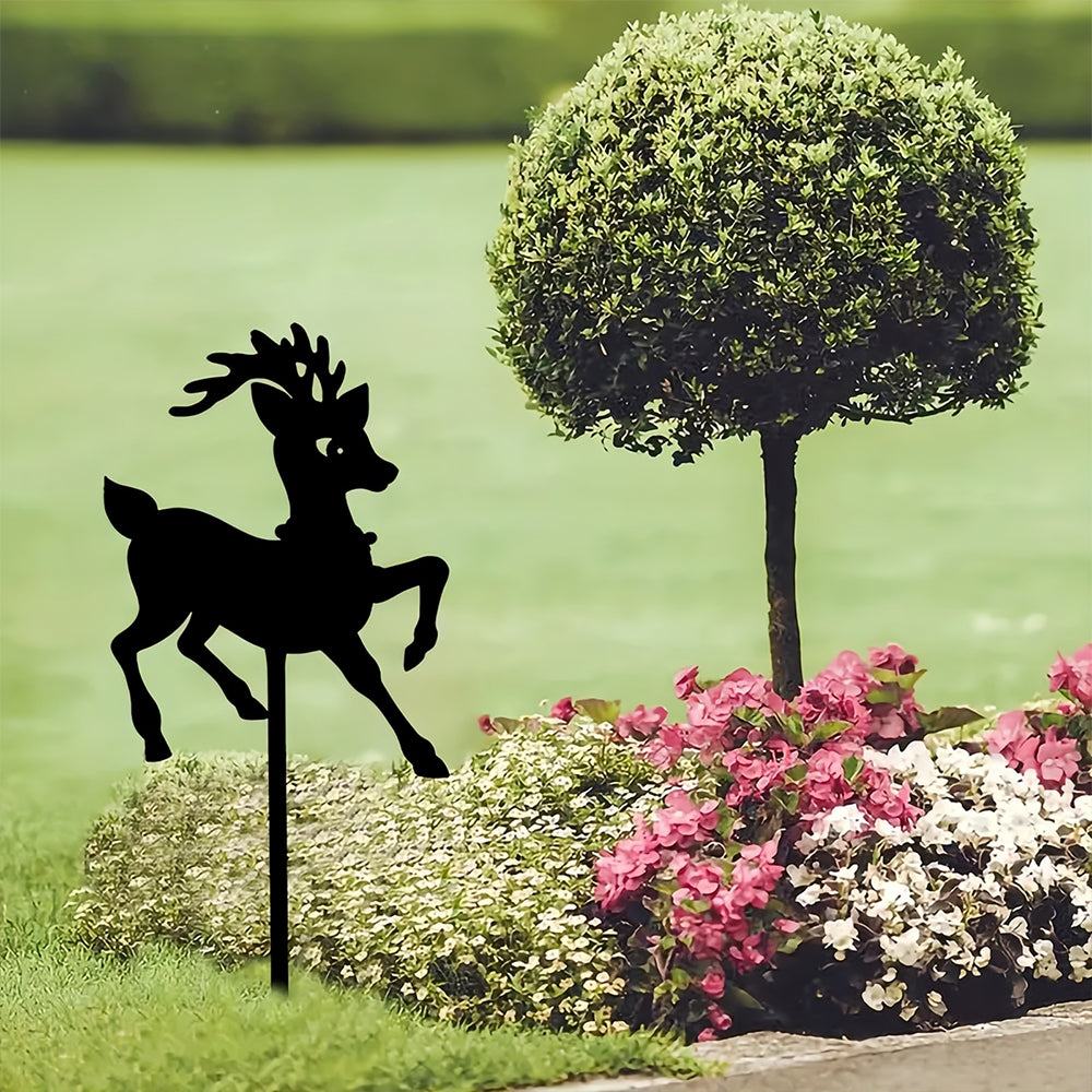 Cute Elk Christmas Decorations Outdoor Metal Garden Art