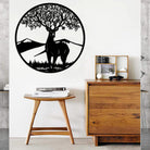 Creative Deer Tree Forest Metal Wall Art Decoration