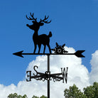 Elk and Flower Stainless Steel Weathervane