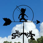 Fishing Boy Stainless Steel Weathervane