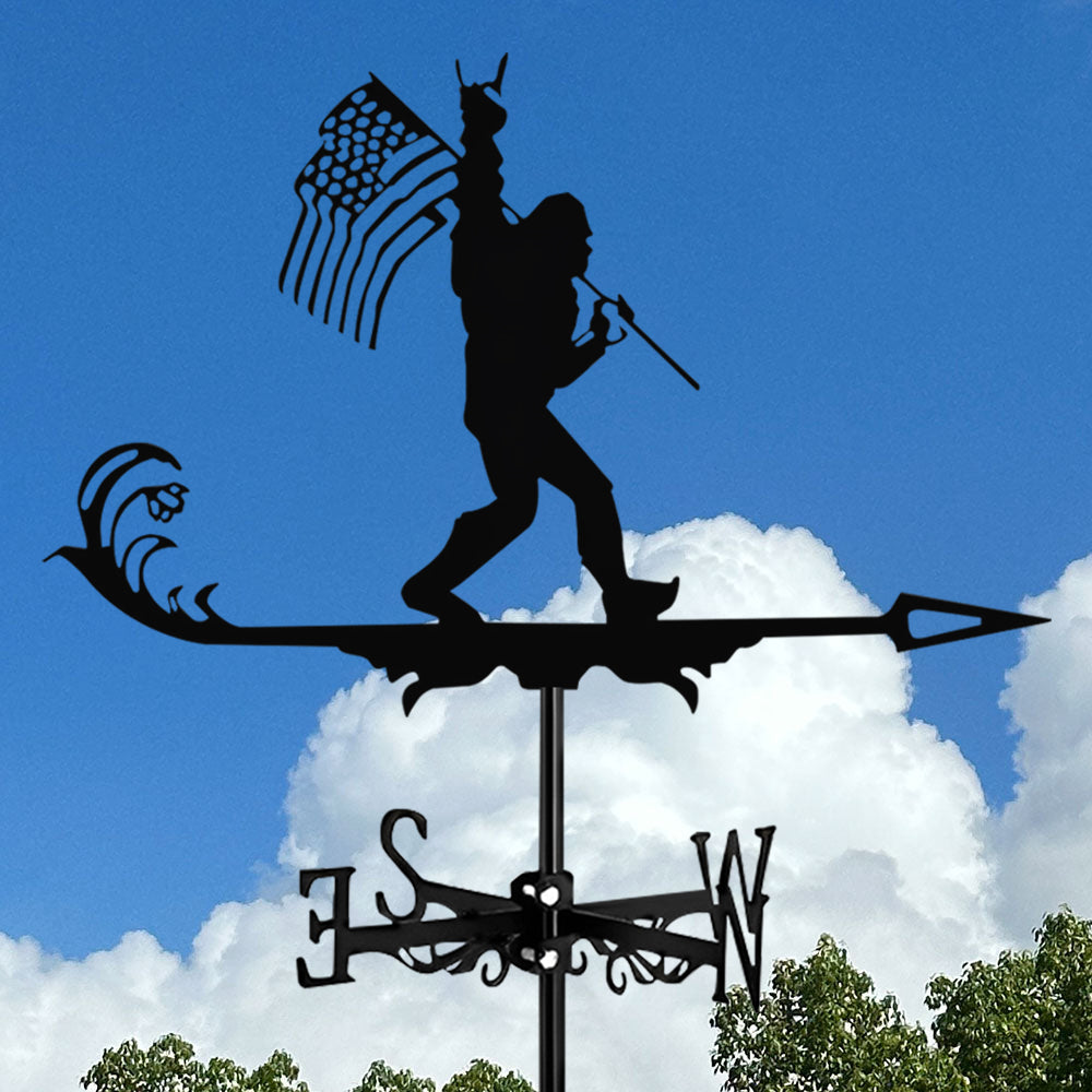 Flag Bigfoot Stainless Steel Weathervane